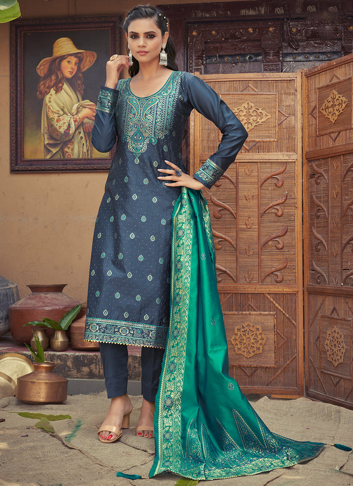 Trendy  banarasi silk Salwar Suit with Heavy Weaving Designer | Designed for Timeless Elegance