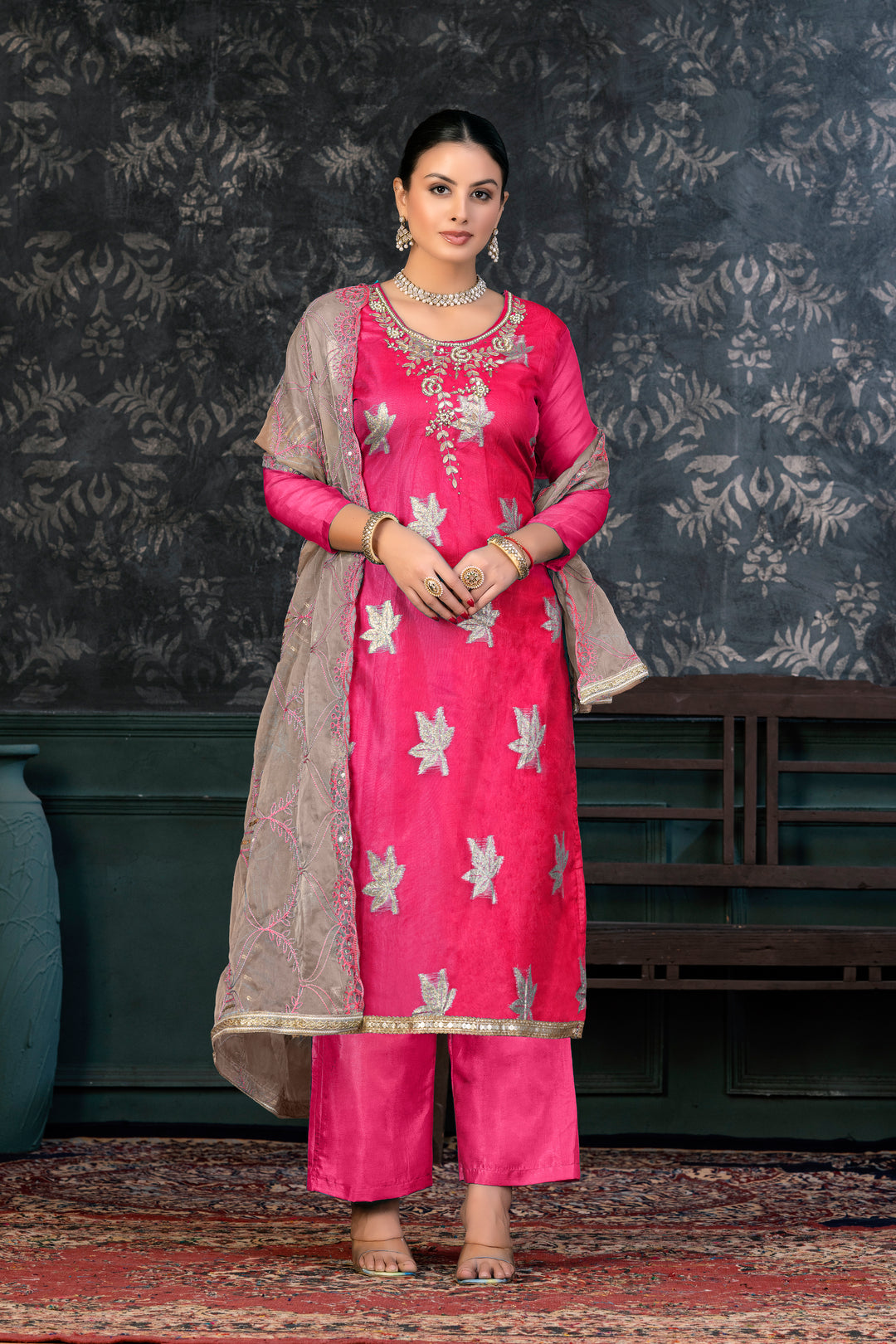 Elegant Organza Kurtis Set | Hand-Work Design for Special Events & Ceremonies