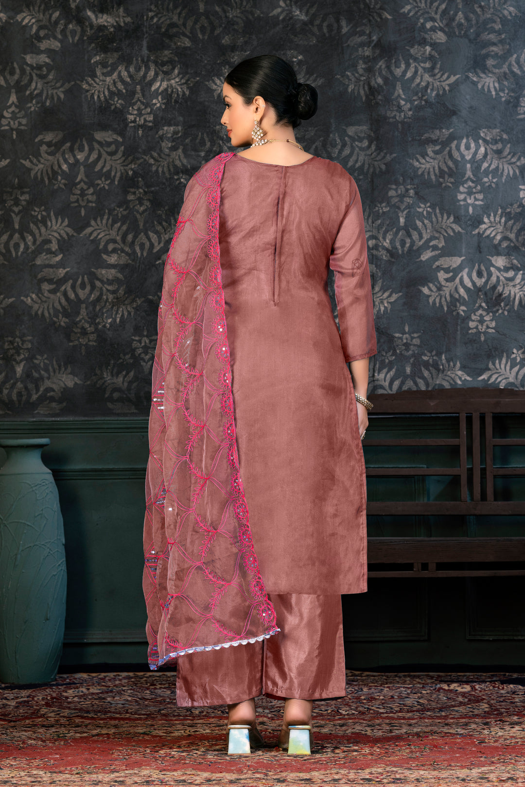 Elegant Organza Kurtis Set | Hand-Embroidered Santoon for Special Events