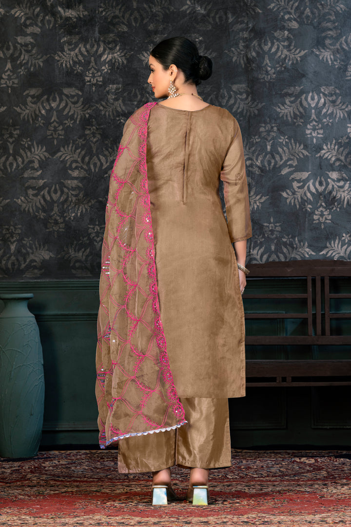 Elegant Organza Kurtis Set | Hand-Embroidered Santoon for Special Events