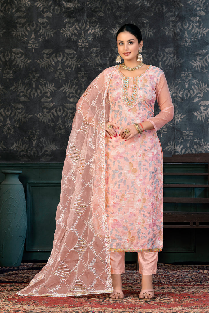 Elegant Organza Kurtis Set with Hand-Embroidery | Perfect for Festive Occasions