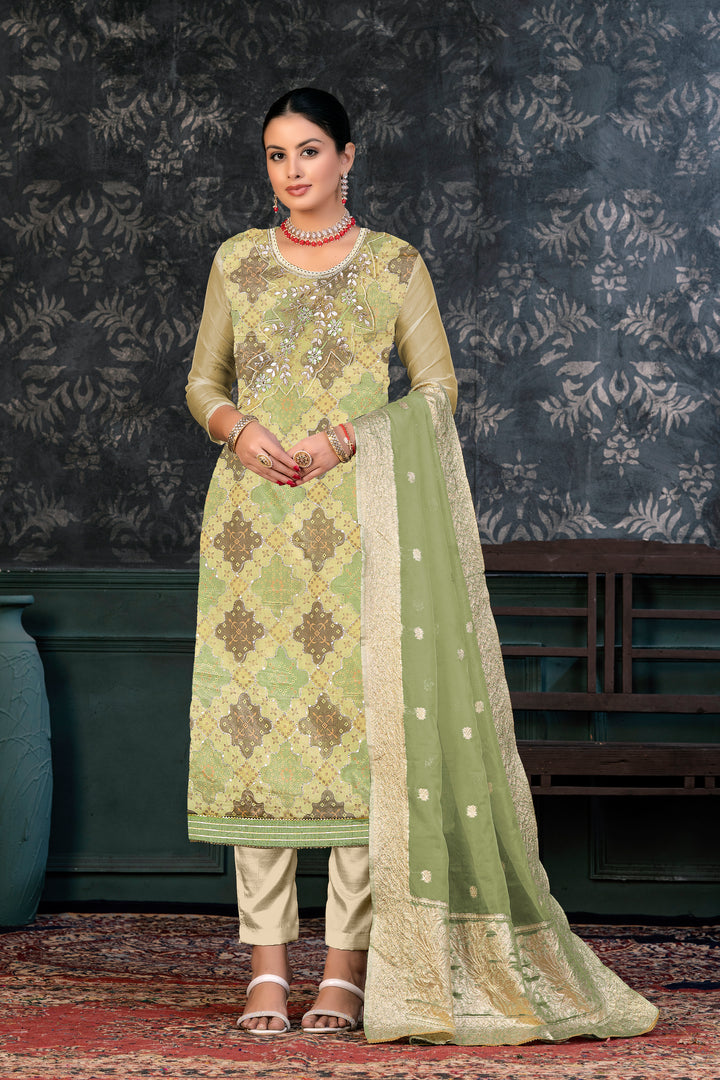 Elegant Organza Kurtis-Set with Hand-Work & Embroidery | Perfect for Special Events