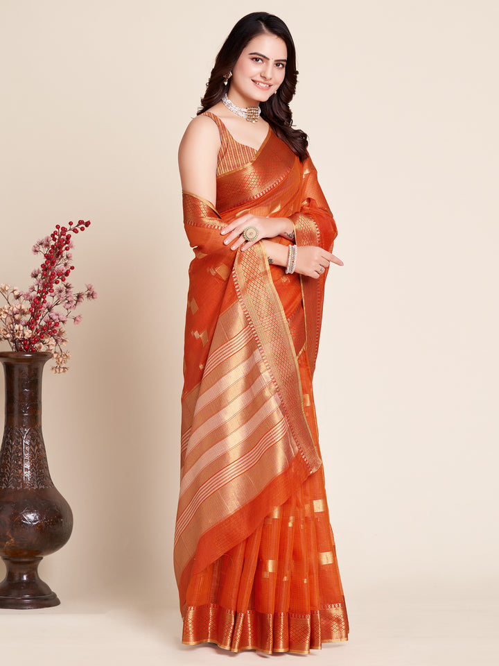 Kota-Doriya Jacquard Saree | Designer Weaving for Special Events & Parties