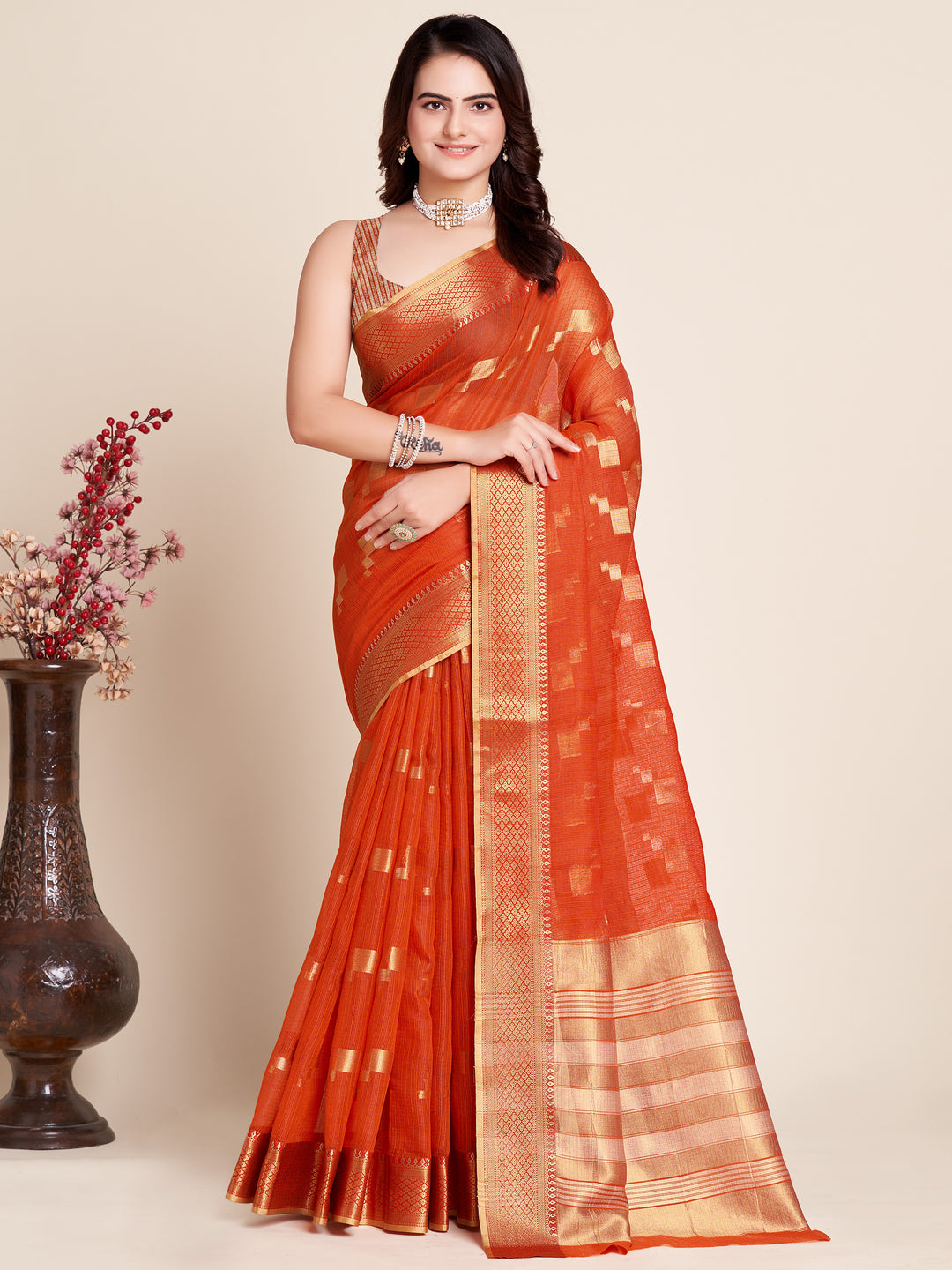 Kota-Doriya Jacquard Saree | Designer Weaving for Special Events & Parties