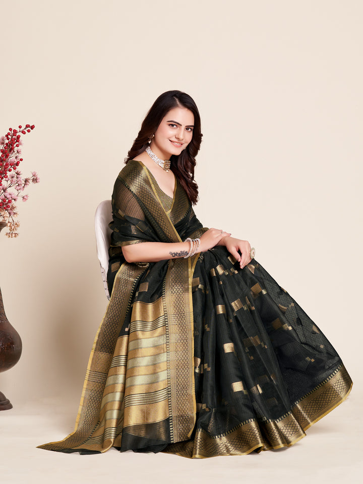 Kota-Doriya Jacquard Saree | Designer Weaving for Special Events & Parties