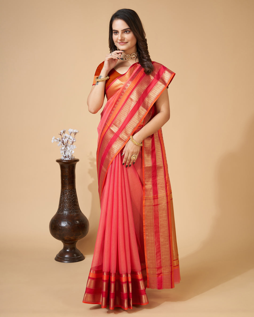 Kota-Doriya Saree with Jari Weaving | Designer Party & Festive Wear