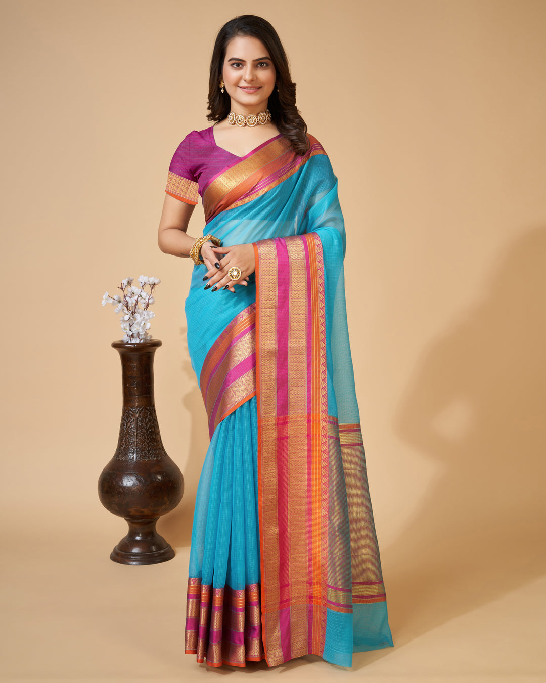 Kota-Doriya Saree with Jari Weaving | Designer Party & Festive Wear