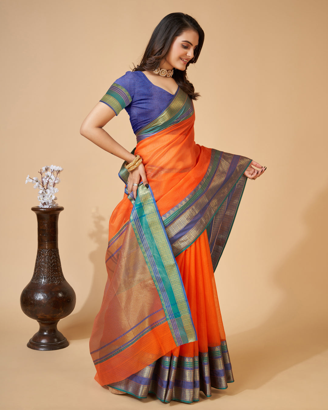 Kota-Doriya Saree with Jari Weaving | Designer Party & Festive Wear