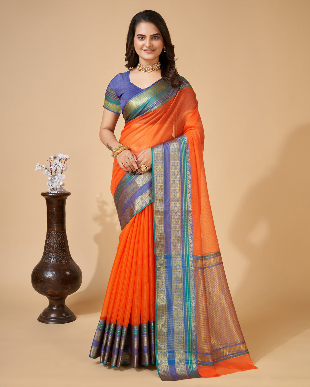 Kota-Doriya Saree with Jari Weaving | Designer Party & Festive Wear