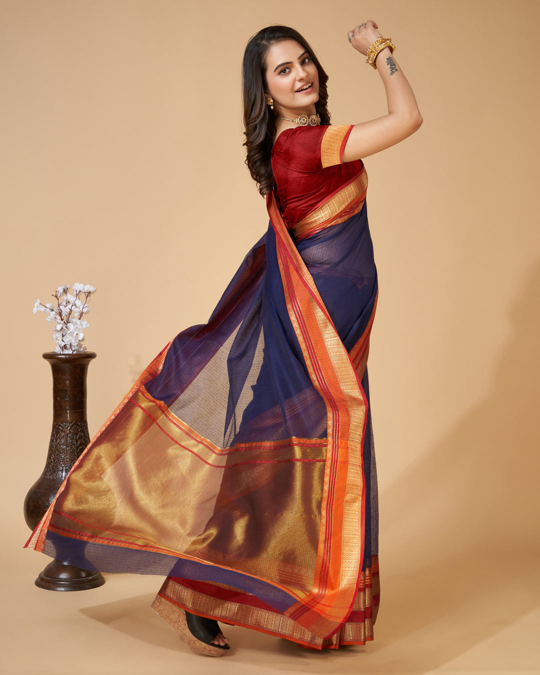 Kota-Doriya Saree with Jari Weaving | Designer Party & Festive Wear