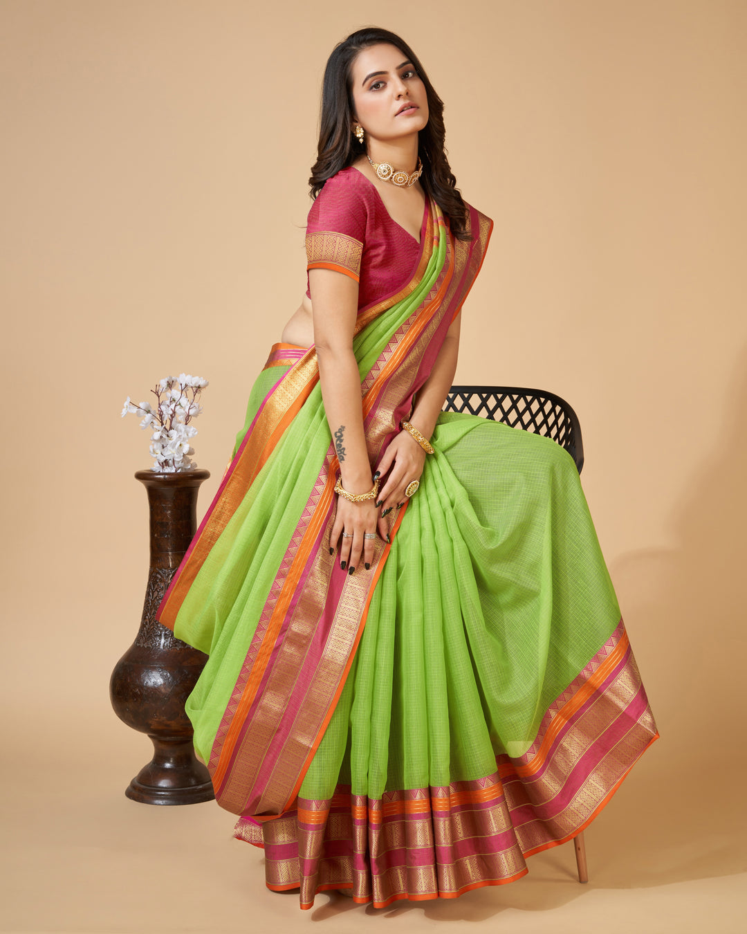 Kota-Doriya Saree with Jari Weaving | Designer Party & Festive Wear