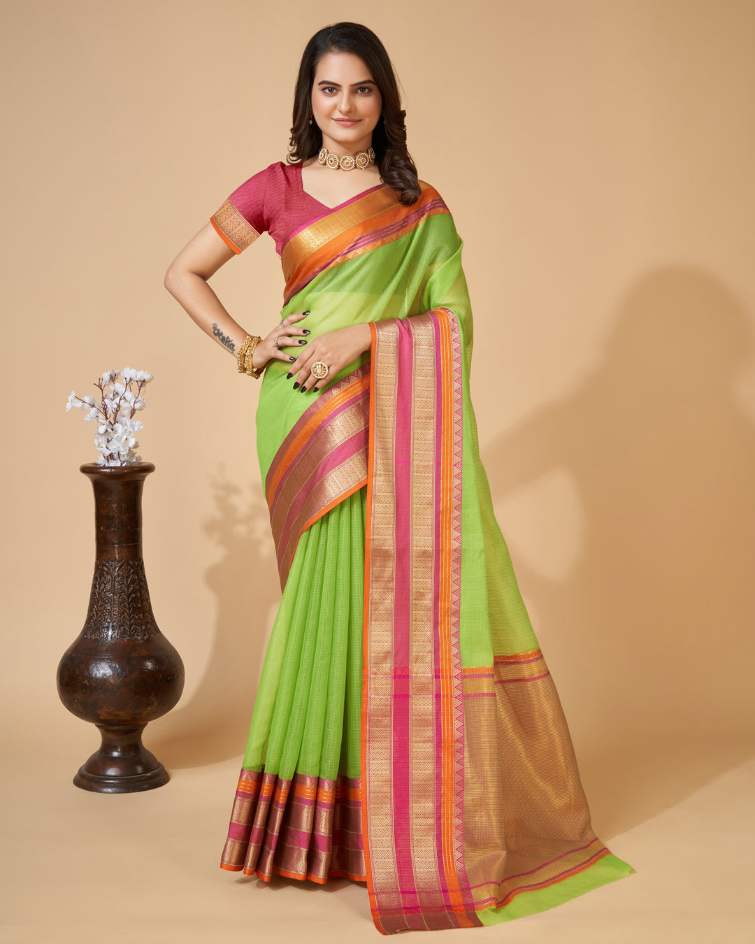 Kota-Doriya Saree with Jari Weaving | Designer Party & Festive Wear