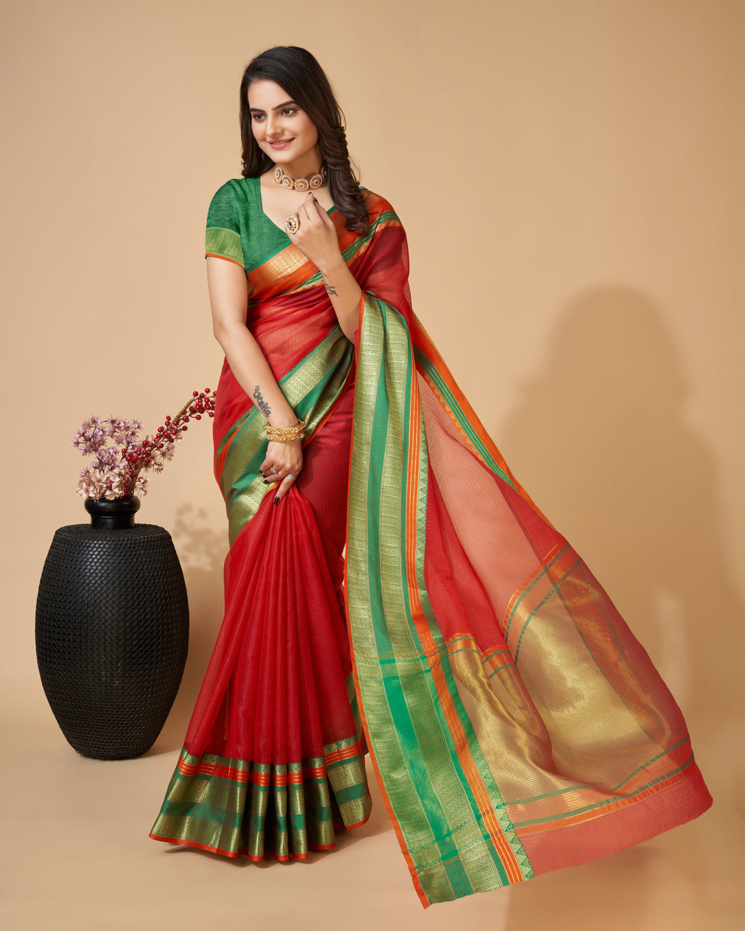 Kota-Doriya Saree with Jari Weaving | Designer Party & Festive Wear