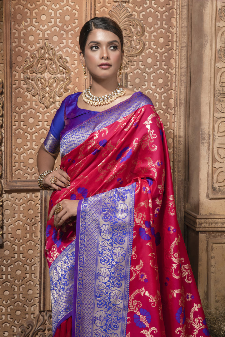 Elegant Banarasi Silk Saree | Wevon Jari Designer for Special Events