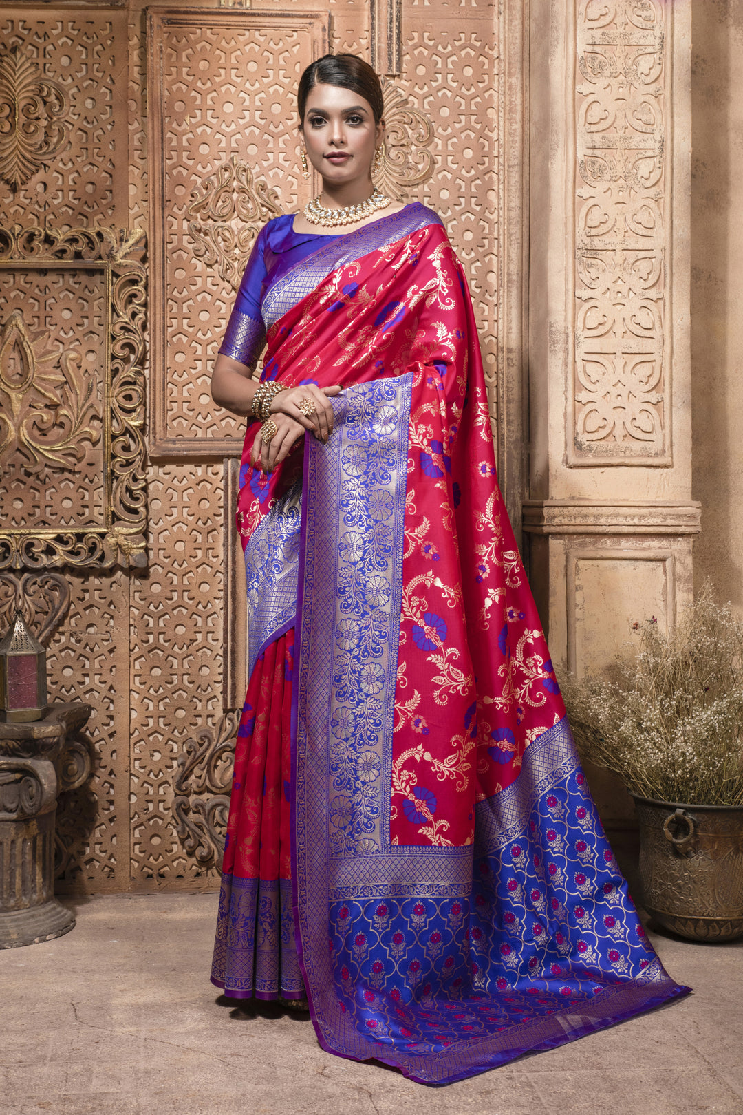 Elegant Banarasi Silk Saree | Wevon Jari Designer for Special Events