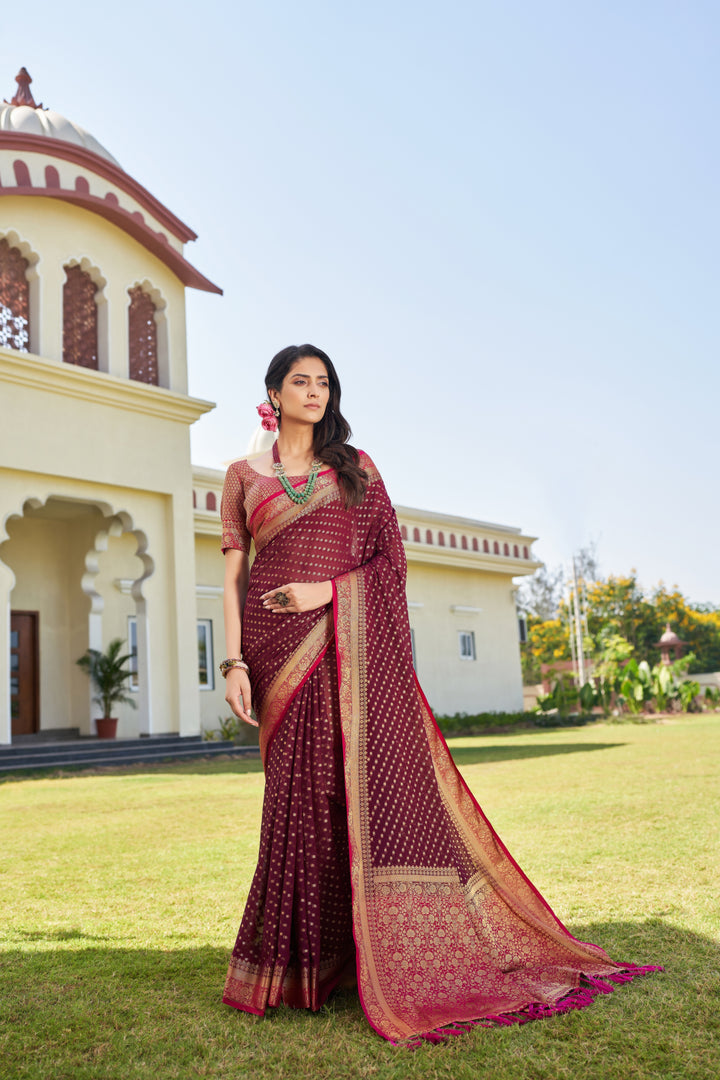 Elegant Georgette Saree | Woven Designer Look for Special Events & Parties