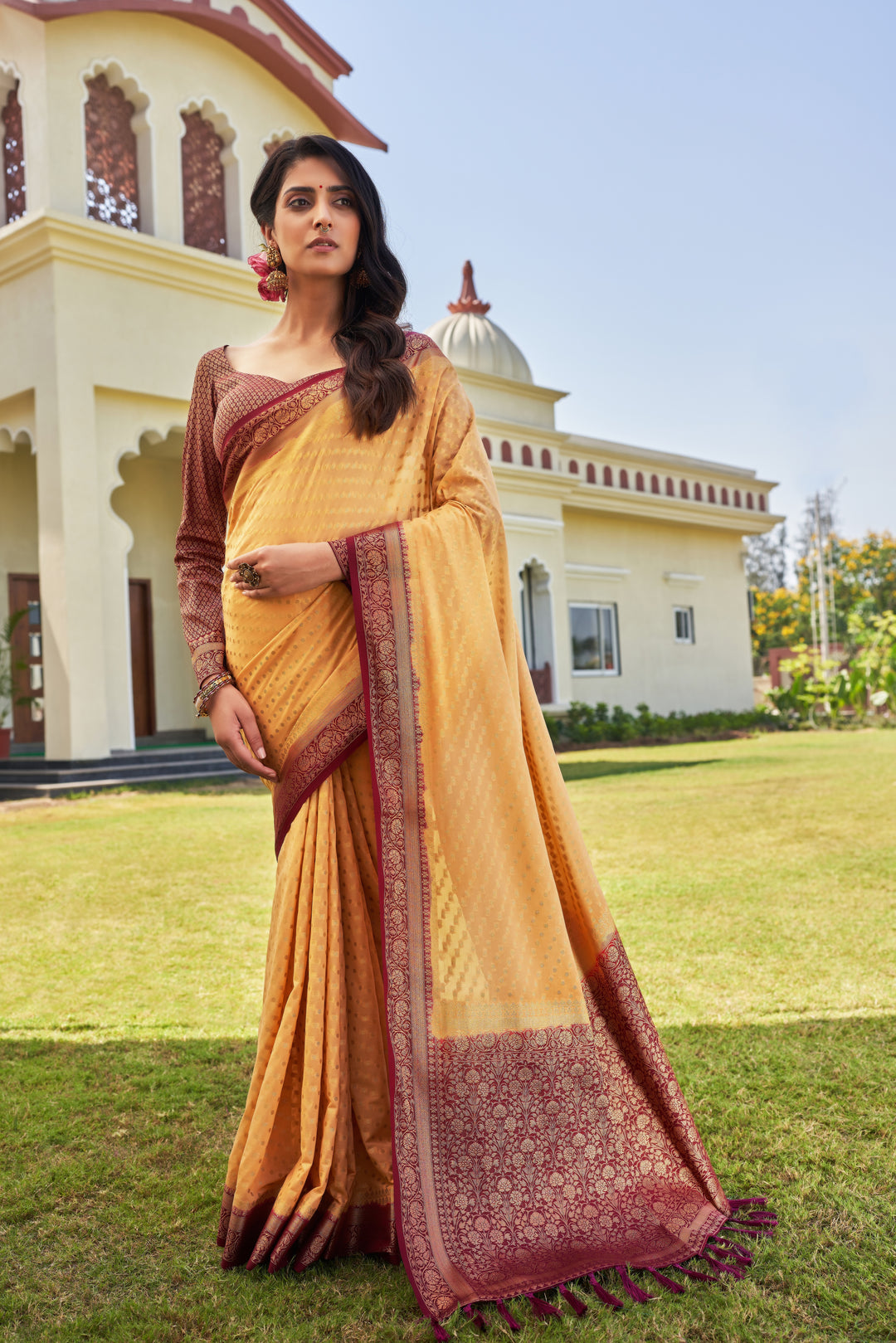 Elegant Georgette Saree | Woven Designer Look for Special Events & Parties