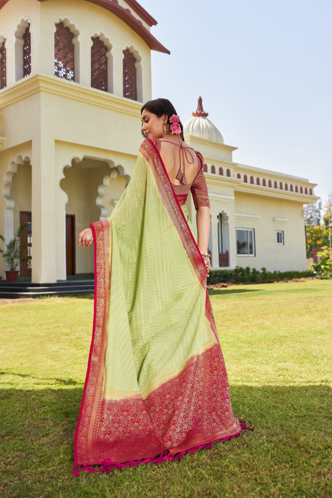 Elegant Georgette Saree | Woven Designer Look for Special Events & Parties