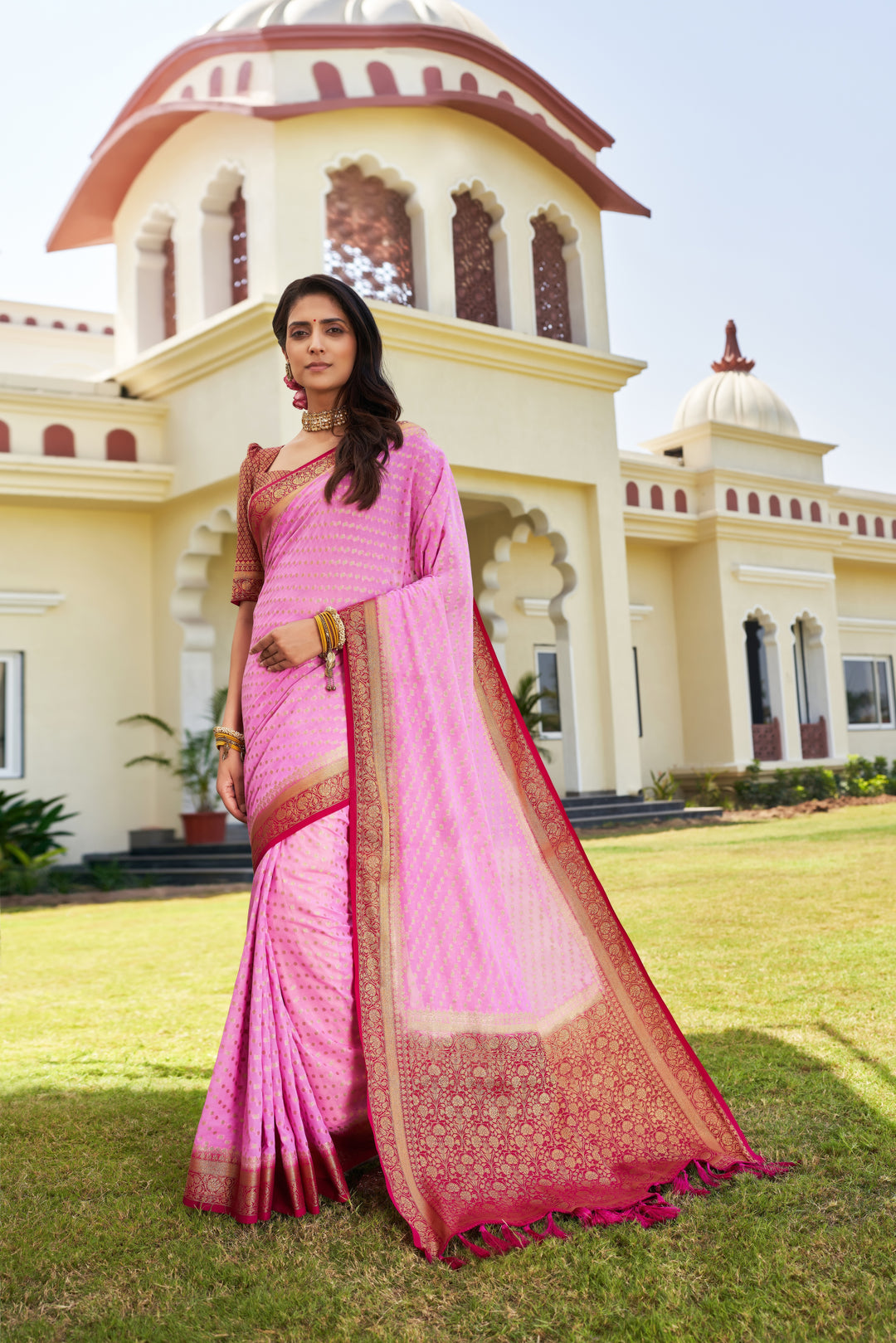 Elegant Georgette Saree | Woven Designer Look for Special Events & Parties