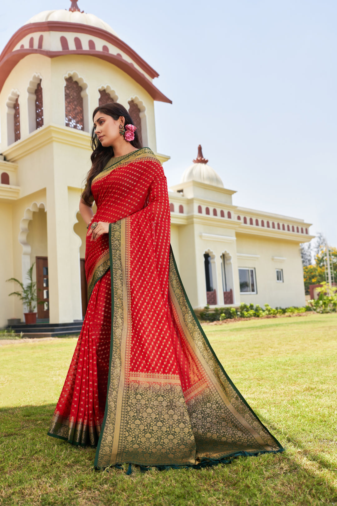 Elegant Georgette Saree | Woven Designer Look for Special Events & Parties