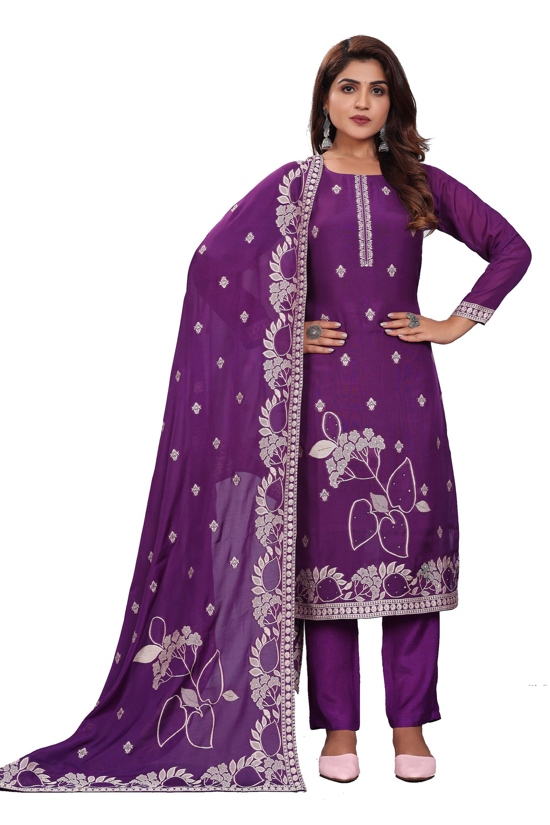 Buy Heavy Wevon Designer Salwar Kameez | Viscose Fabric for Special Events And Wedding