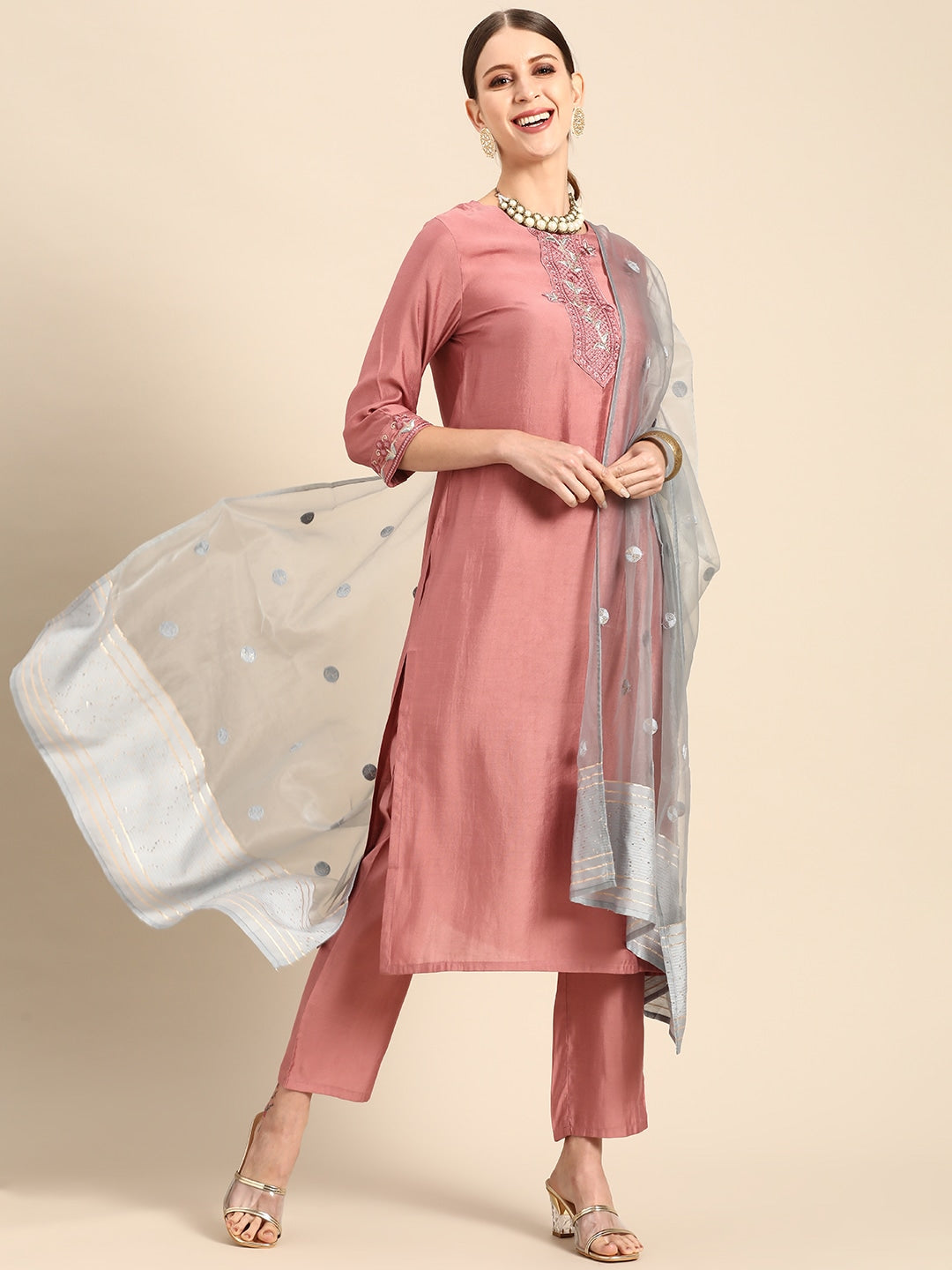 Viscose Kurtis Set | Three-Quarter Sleeve | Embroidered for Special Events