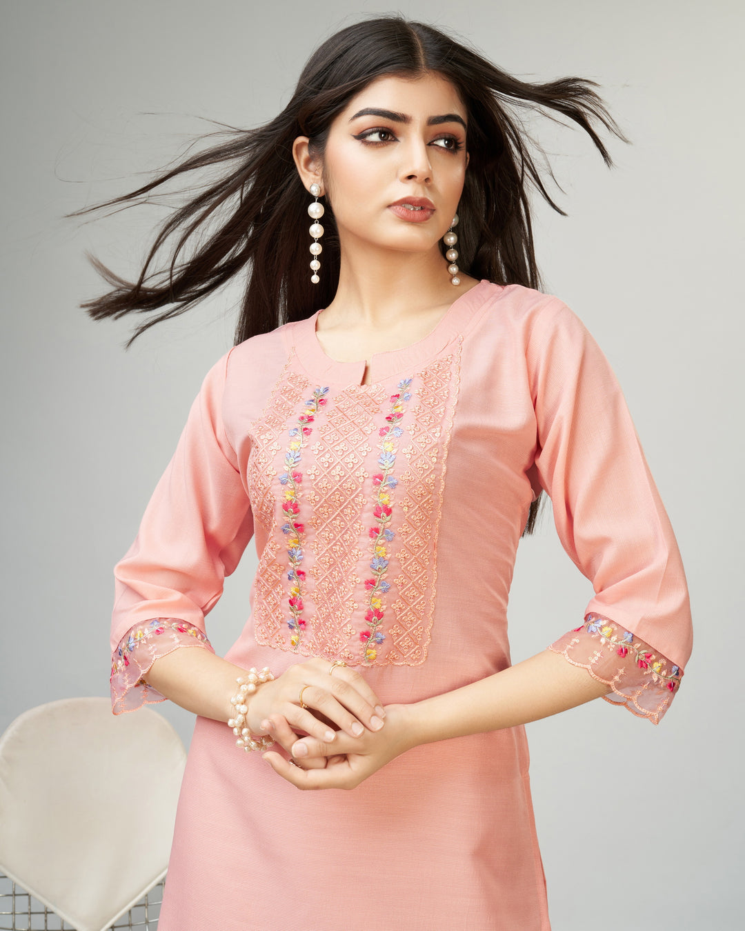 Elegant Viscose Kurtis Set | Embroidered for Weddings & Special Events