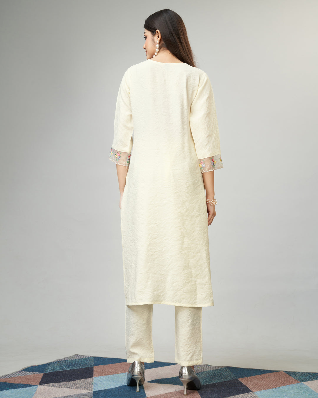 Viscose Kurtis Set with Embroidery Work | Three-Quarter Sleeve for Events