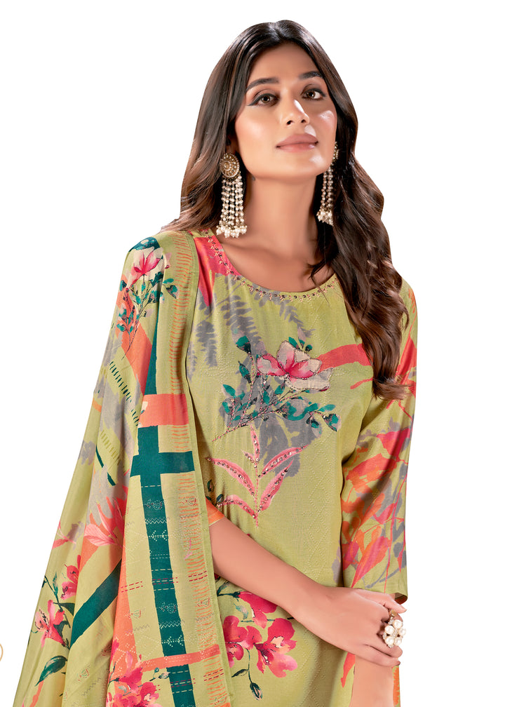 Designer Digital Printed Muslin Kurtis Set | Three-Quarter Sleeve for Events