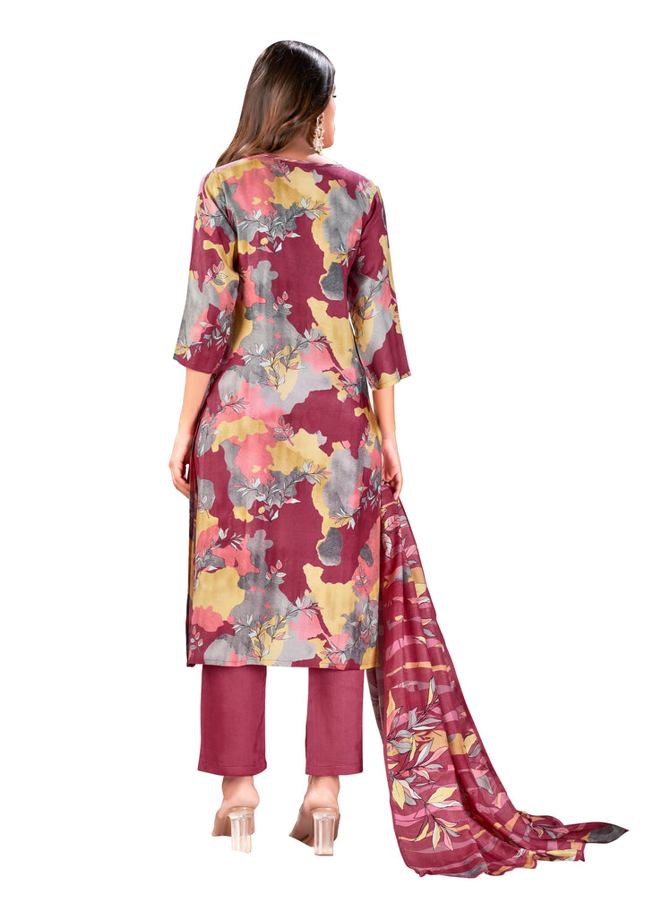 Designer Digital Printed Muslin Kurtis Set | Three-Quarter Sleeve | Round Neck