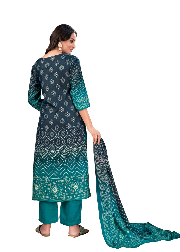 Designer Digital Printed Muslin Kurtis Set | Festive Three-Quarter Sleeve