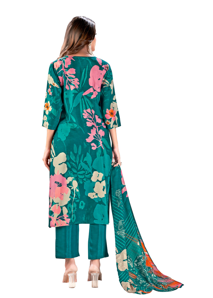 Designer Digital Printed Muslin Kurtis-Set | Elegant Three-Quarter Sleeve