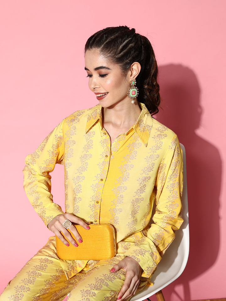 Yellow Designer Palazzo Suit | Perfect for Parties and Casual Wear