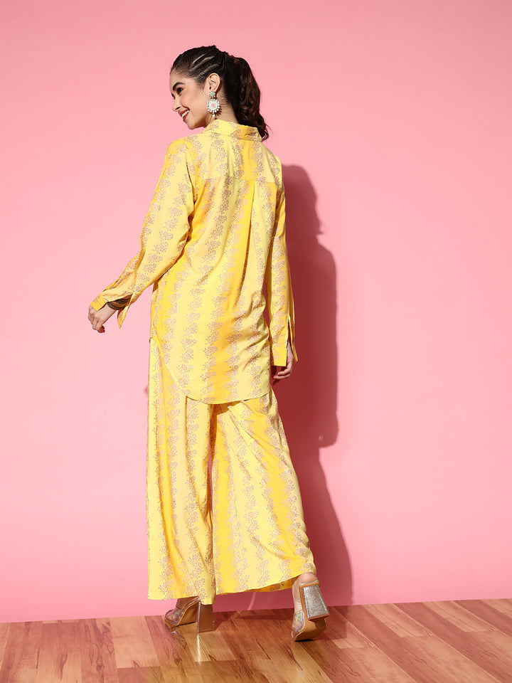 Yellow Designer Palazzo Suit | Perfect for Parties and Casual Wear