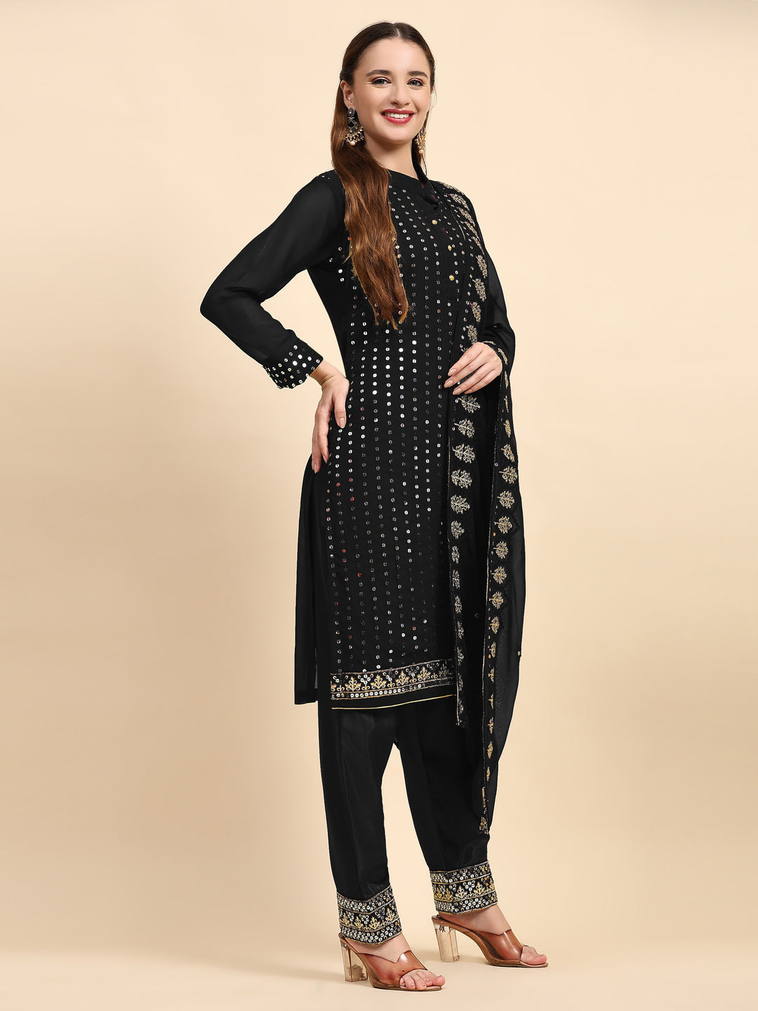 Faux-Georgette Salwar Kameez | Sequance Embroidery for Special Events