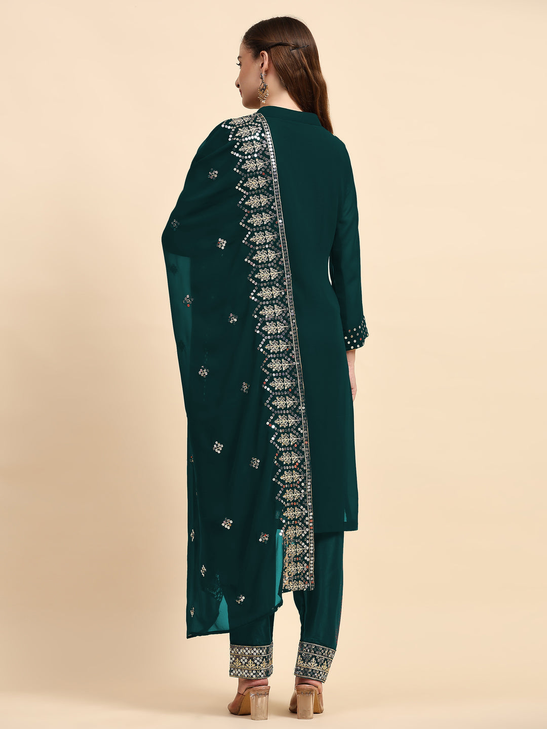 Faux-Georgette Salwar Kameez | Sequance Embroidery for Special Events