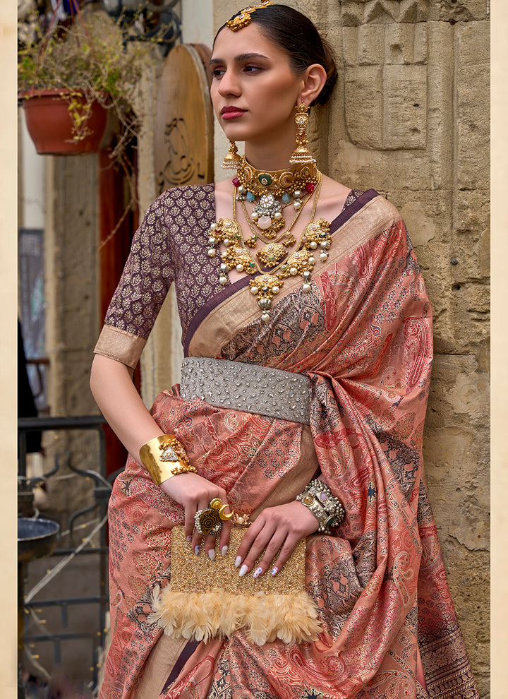 Designer V-P Silk Saree with Woven Jari Patta | Perfect for Special Events