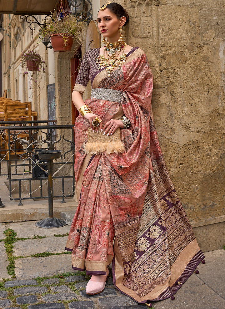 Designer V-P Silk Saree with Woven Jari Patta | Perfect for Special Events