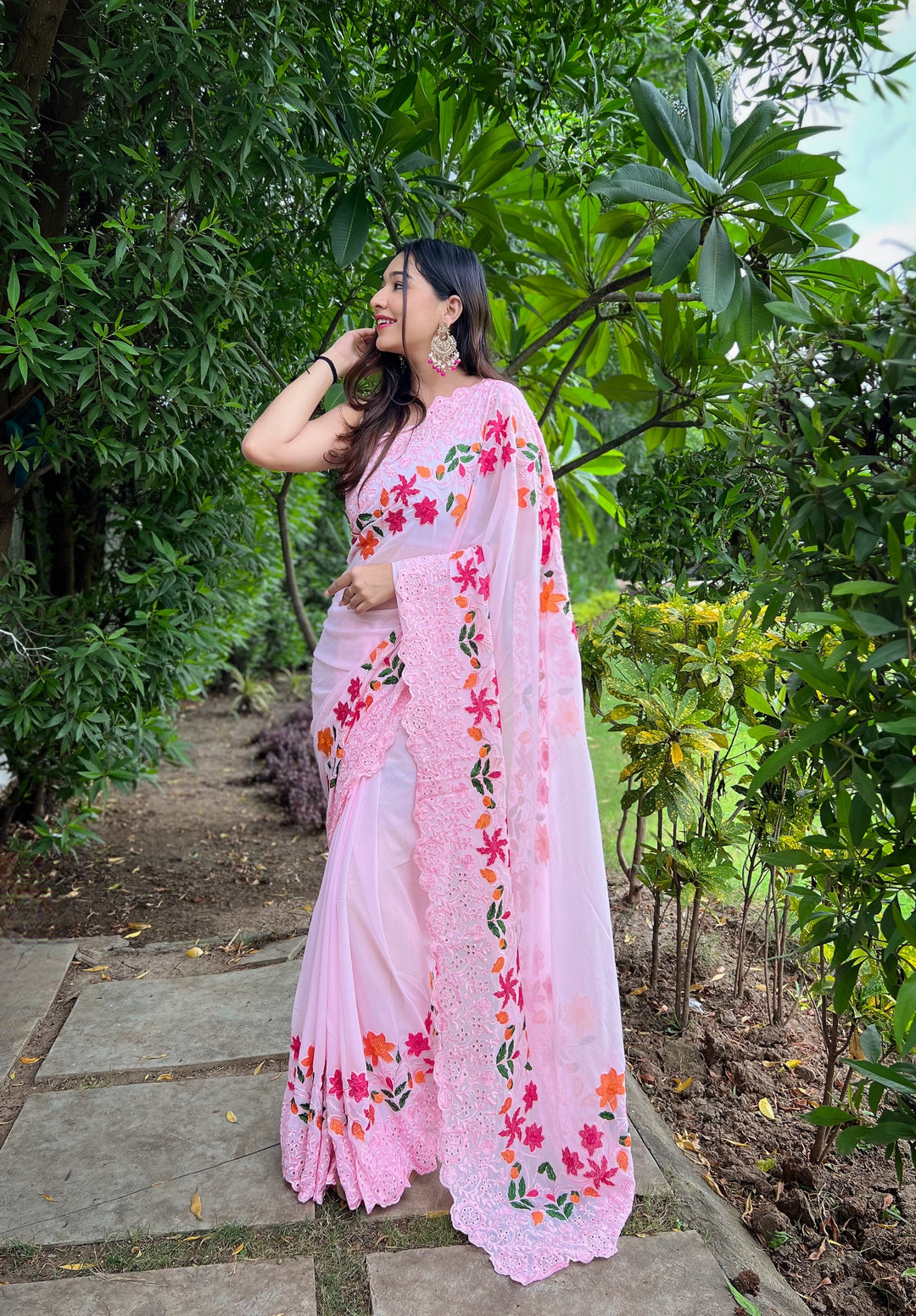 Heavy Designer Georgette Saree with Art Silk Blouse | Perfect for Weddings & Festive Events