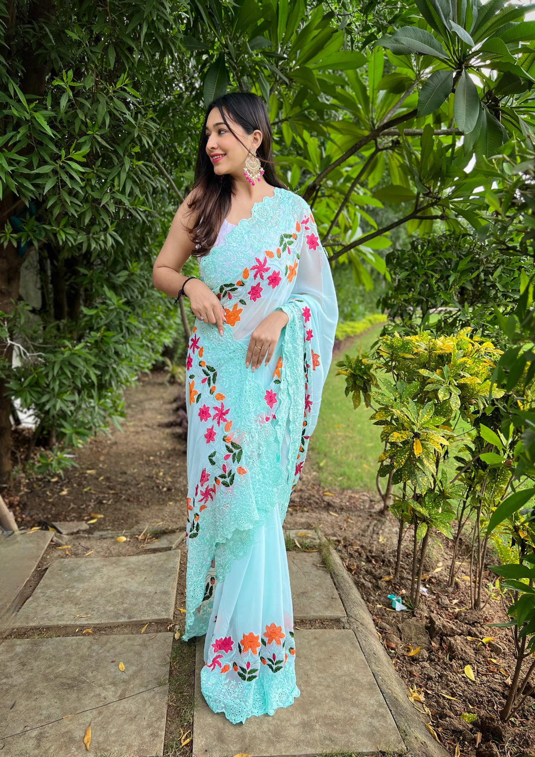 Heavy Designer Georgette Saree with Art Silk Blouse | Perfect for Weddings & Festive Events