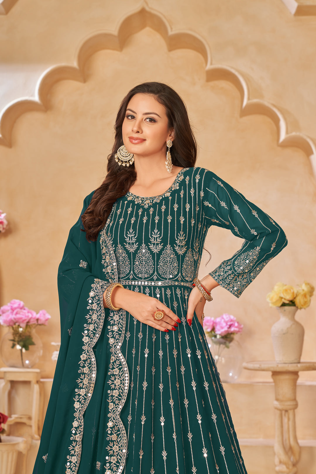 Designer Sequins Embroidered Faux-Georgette Salwar Kameez | Special Event