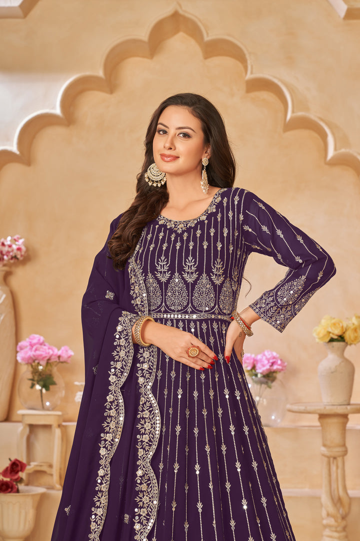 Designer Sequins Embroidered Faux-Georgette Salwar Kameez | Special Event