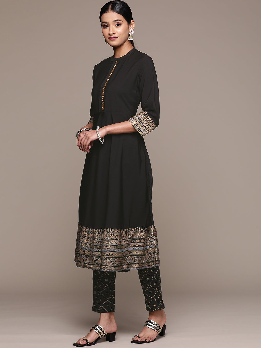 Readymade Kurti Set | Crepe Fabric with Designer Foil Prints