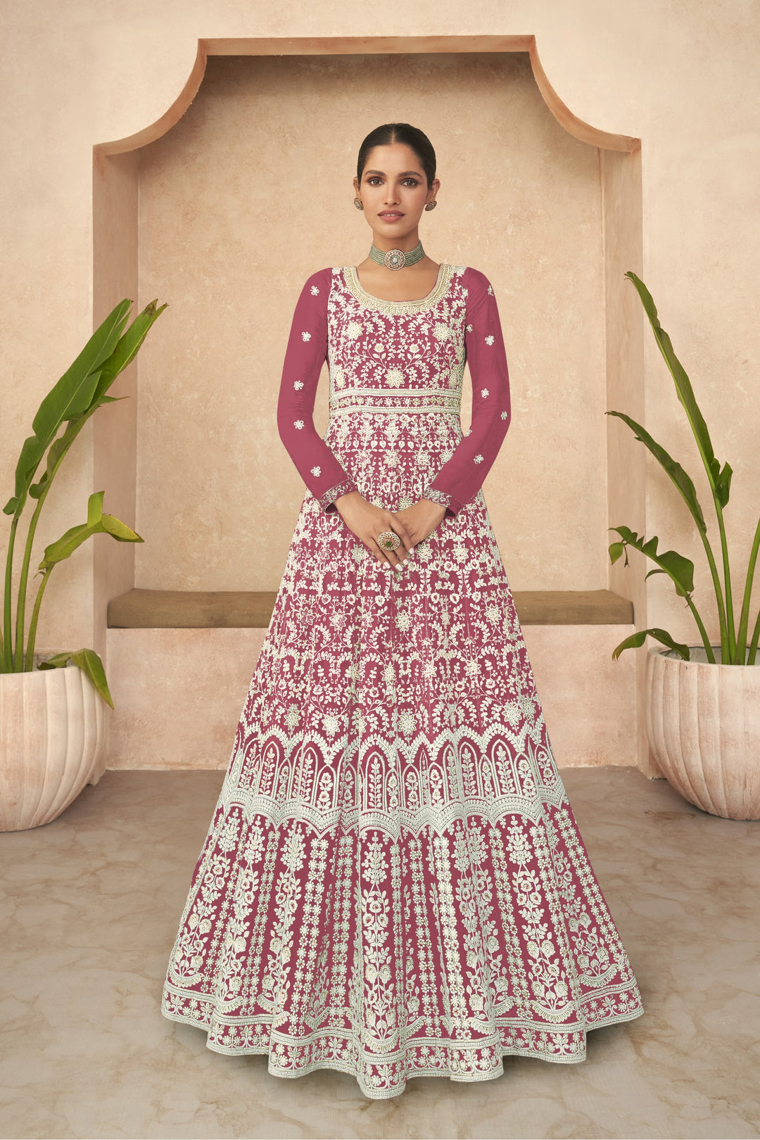 Semi Stitched Anarkali Suit | Designer Indian Style Party Wear