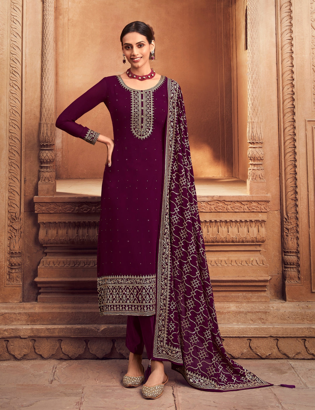 Semi Stitched Kurti Set | Faux Georgette with Designer Embroidery