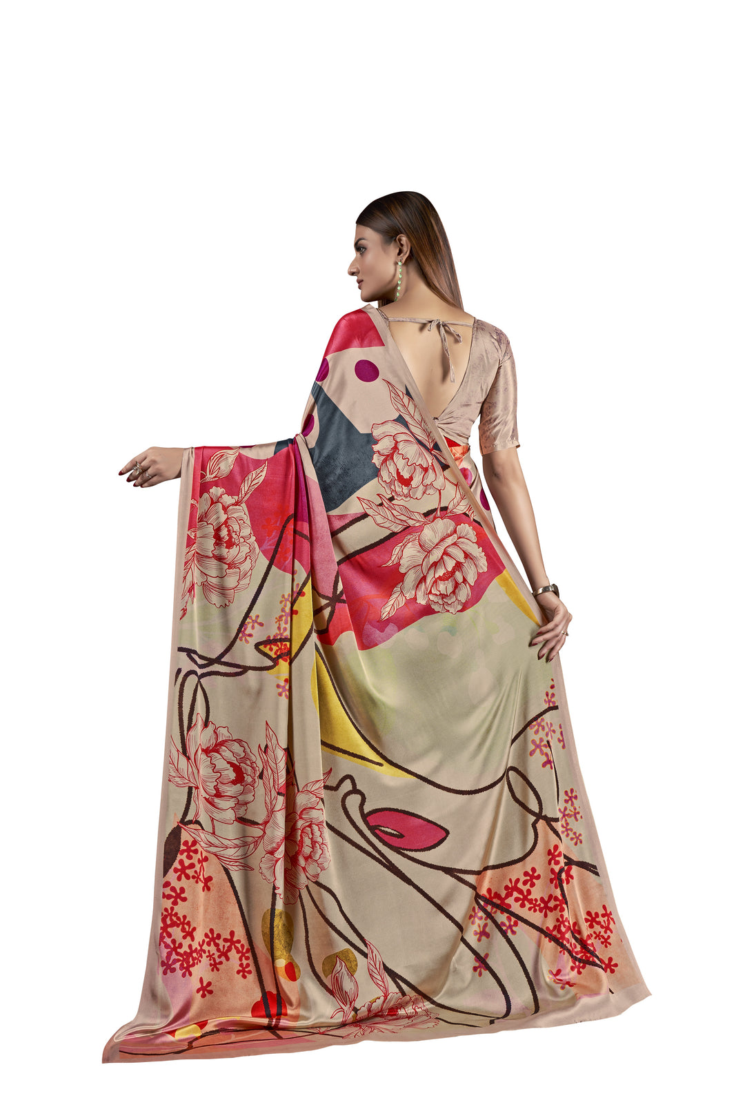 Designer Digital Printed Crepe Saree | Soft Silk for Special Events