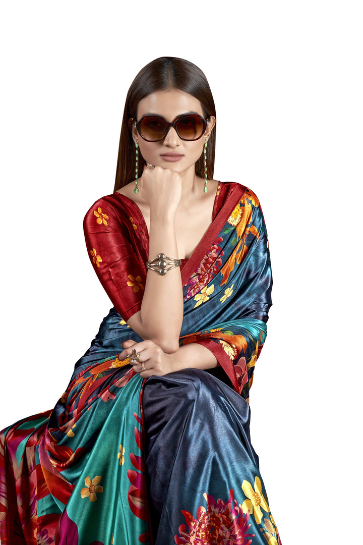 Designer Digital Printed Crepe Soft Silk Saree | Perfect for Weddings & Festivities