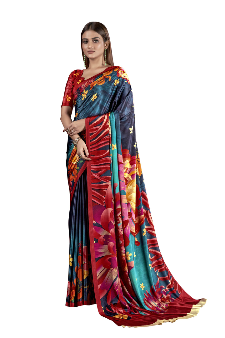 Designer Digital Printed Crepe Soft Silk Saree | Perfect for Weddings & Festivities