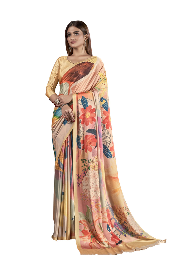 Designer Digital Printed Crepe Soft Silk Saree | Special Event & Wedding