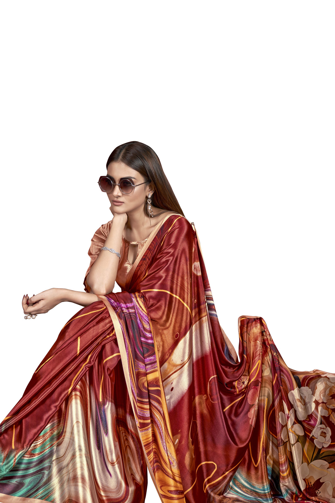 Designer Digital Printed Crepe Soft Silk Saree | Special Event & Wedding